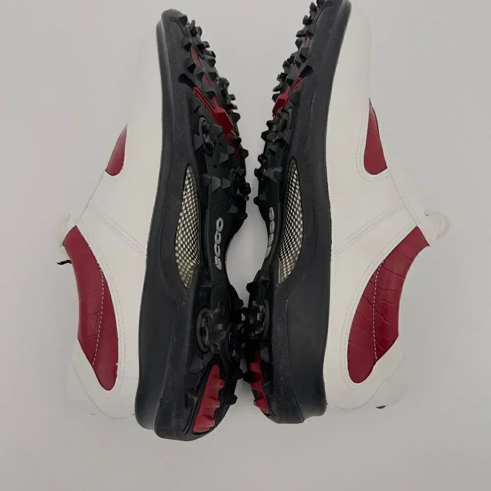 ECCO Receptor White Leather Red Strip Receptor Golf Shoes Womens Size 42 11/11.5